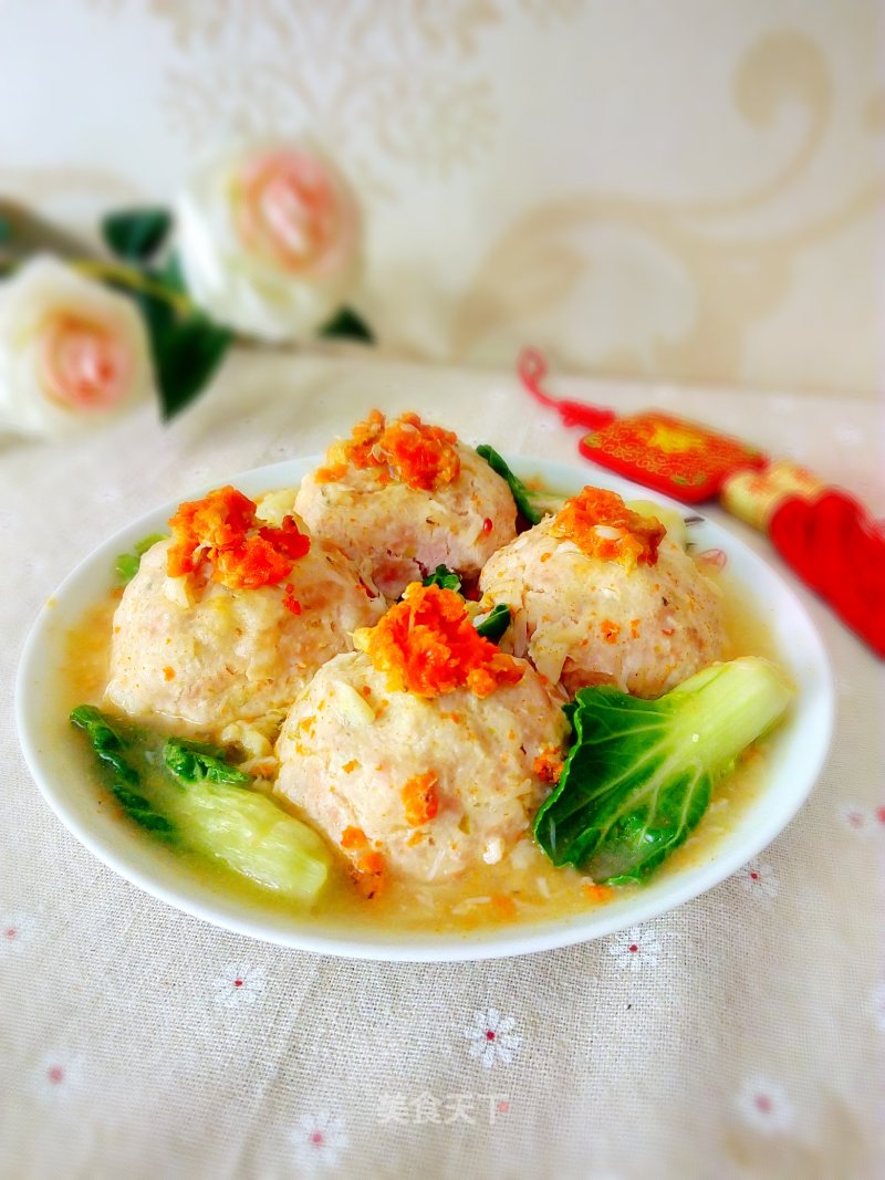 【yangzhou】crab Noodle Lion Head recipe