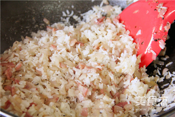 Fried Rice with Onion and Bacon recipe