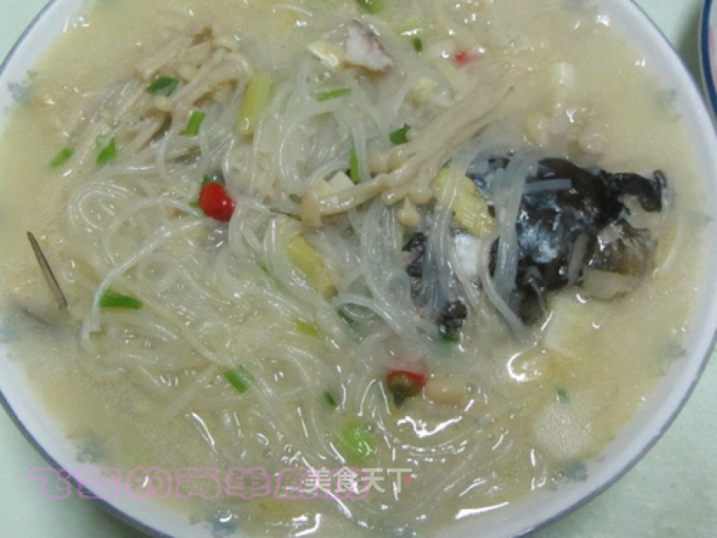 Fish Head Soup with Enoki Mushroom and Vermicelli