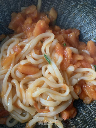 Tomato Minced Meat Mixed with Udon recipe