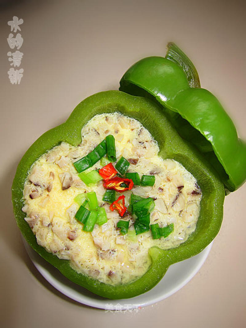 You Can Make A Banquet Dish in Ten Minutes—steamed Egg with Sweet Pepper recipe