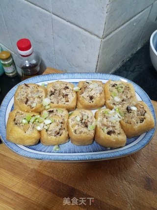 Tofu Stuffed with Mushrooms and Minced Meat recipe