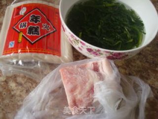 Stir-fried Rice Cake with Pork with Pickled Vegetables recipe