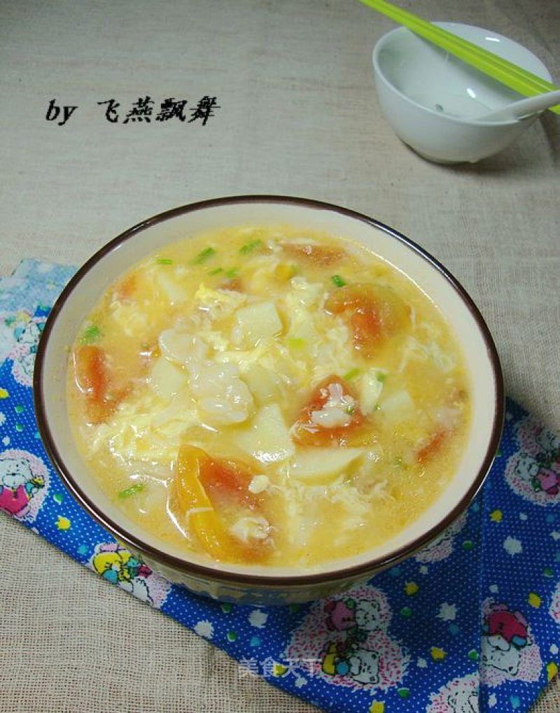 Mom’s Taste---------【tomato and Potato Pimple Soup】 recipe