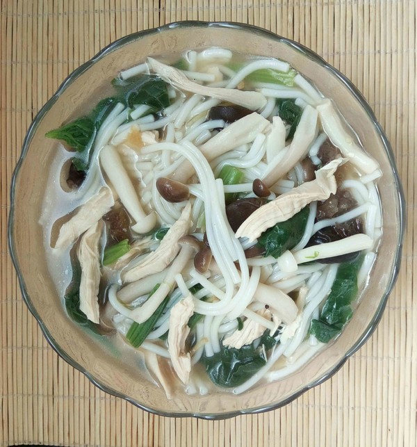 Chicken and Mushroom Rice Noodles recipe