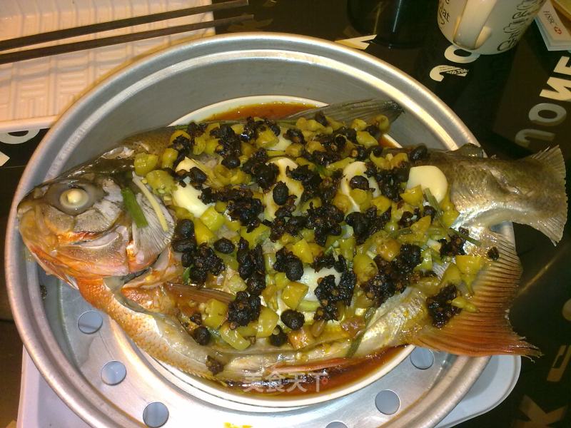 Laoganma Steamed Golden Pomfret with Black Bean Sauce and Chopped Pepper recipe