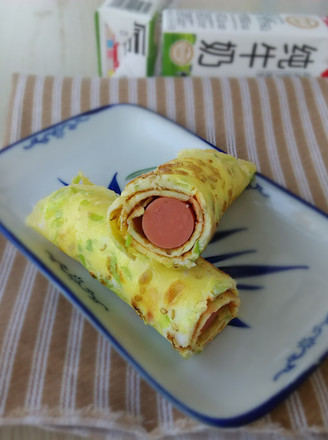 Quick Breakfast-duck Omelet Roll with Ham recipe