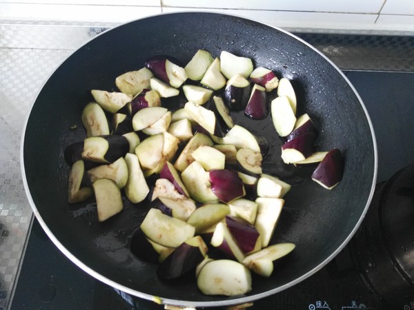 Fried Eggplant with Beans recipe