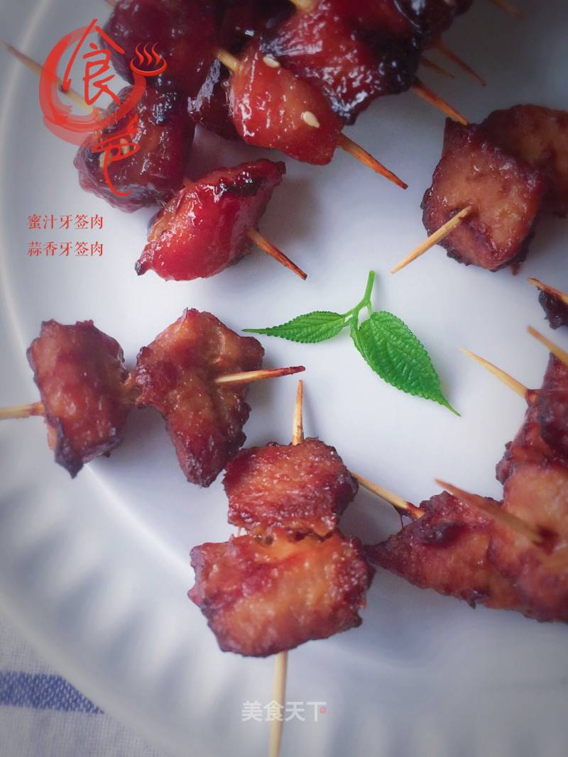 Double Flavor Toothpick Meat (honey Sauce Version & Garlic Spicy Flavor Version) recipe
