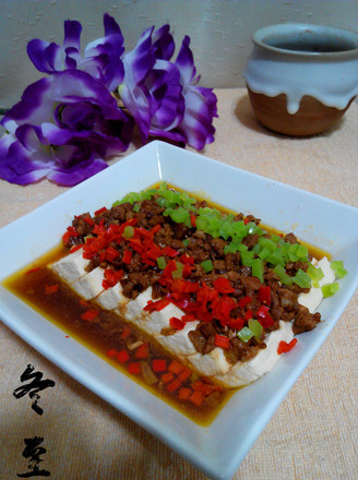 Steamed Tofu with Minced Meat recipe