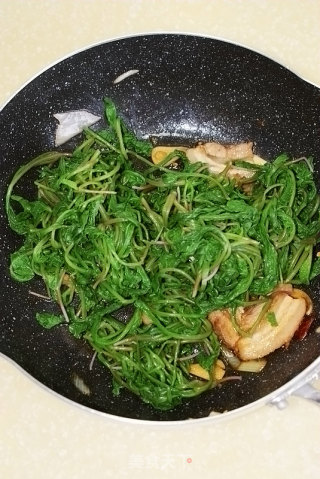 [stir-fried Pork Belly with Radish Leaves]---don't Throw Away The Green, Healthy and Delicious in Spring recipe