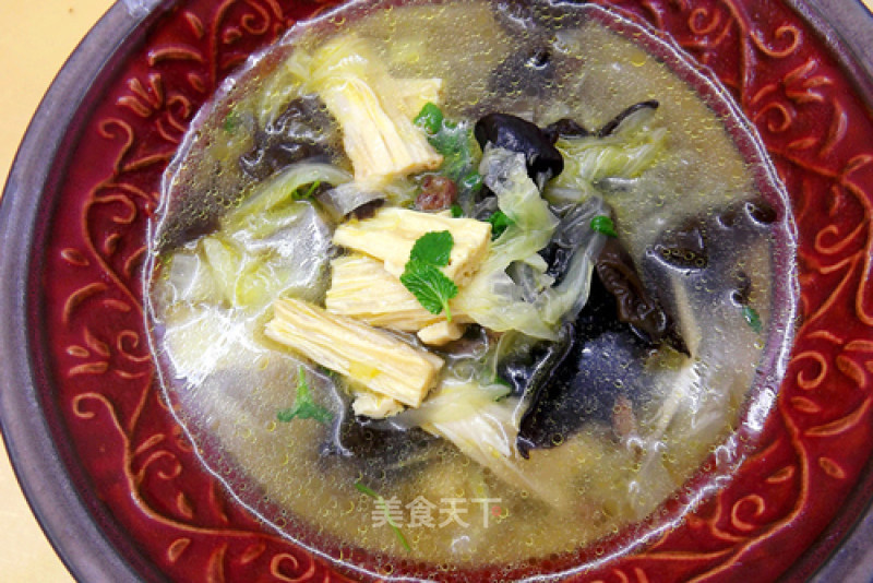 Cabbage Fungus Yuba Soup recipe