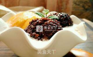 Mango White Snow Black Glutinous Rice Sweet and Sweet recipe