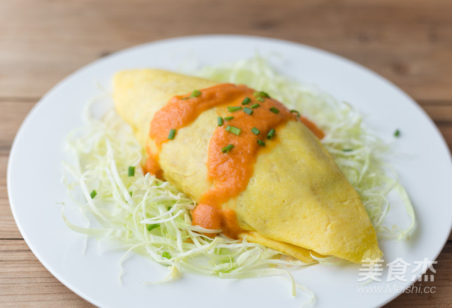 Omelette Rice with Creamy Tomato Sauce recipe