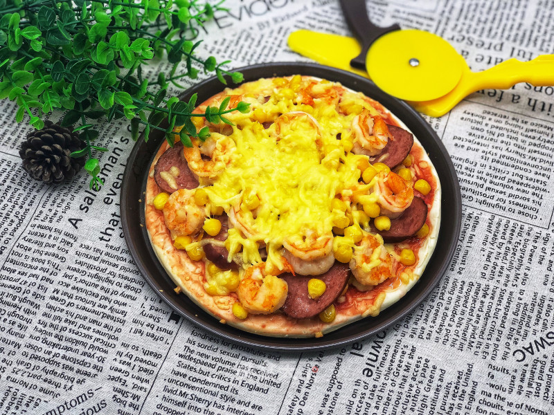 Shrimp and Ham Pizza recipe