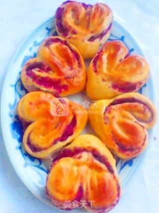 Purple Sweet Potato Heart-shaped Bread recipe