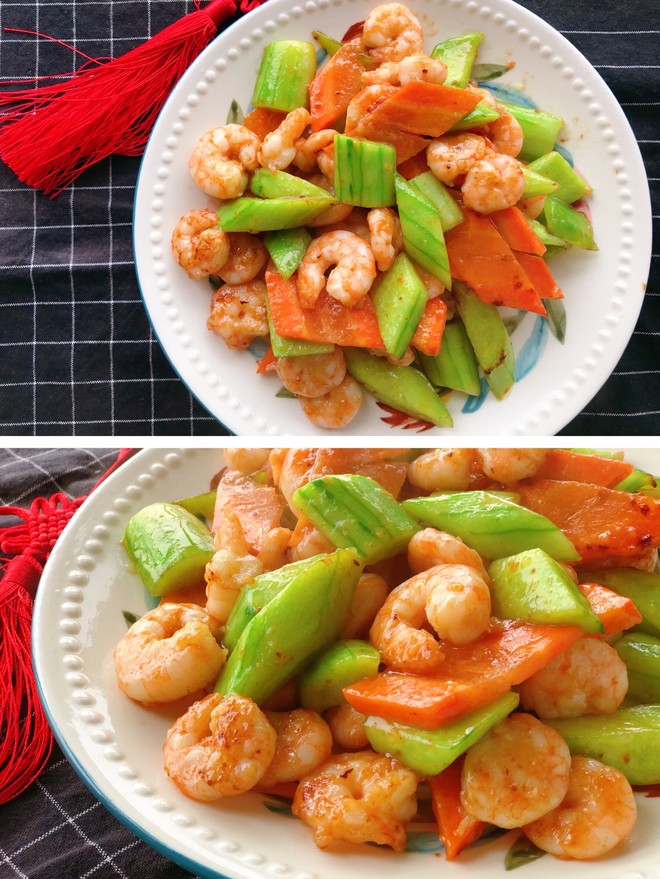 Ten Minutes Quick Dish --- Cucumber and Shrimp recipe