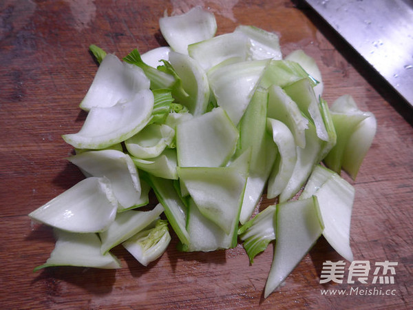 Stir-fried Sea Prawns with Vegetable Stems recipe