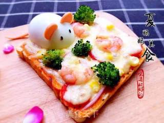 Super Fast Hand Pizza~toast Shrimp Pizza recipe