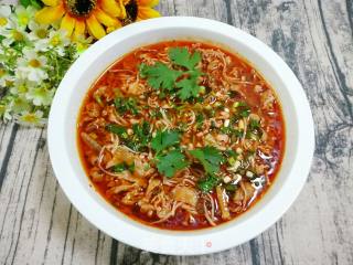 Beef with Red Oil and Golden Needles recipe