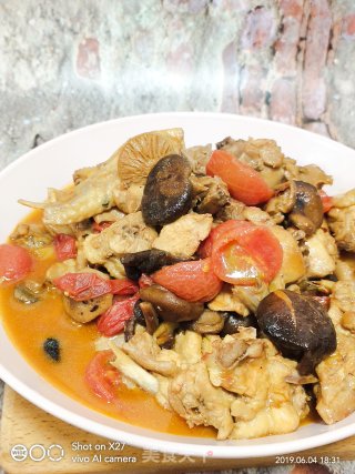 Braised Chicken with Cherry Tomato and Mushroom Beer recipe