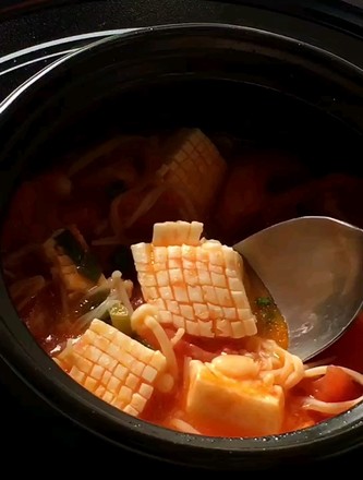 Tofu with Tomato and Enoki Mushroom recipe