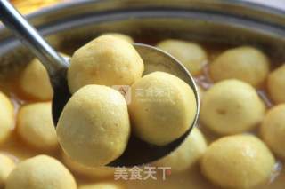 Popular Street Food Everywhere-curry Fish Balls and Potatoes recipe