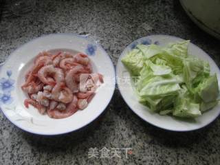 Stir-fried Sea Prawns with Cabbage recipe