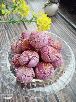 Roasted Purple Sweet Potato Oatmeal Balls recipe