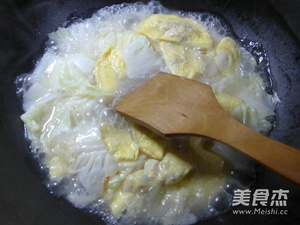 Thick Soup with Egg Dumplings and Cabbage recipe