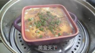 Steamed Eggs with Minced Meat and Okra recipe