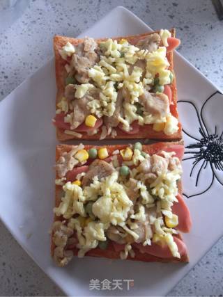 Chicken Breast Toast Pizza recipe