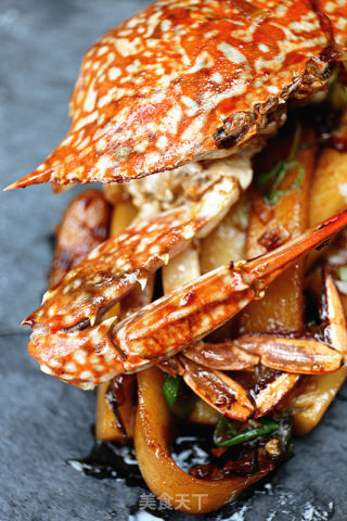 Stir-fried Rice Cake with Swimming Crab recipe