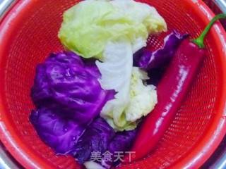 [summer Cold Dish] Two-color Cabbage Mixed with Pepper recipe