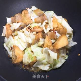 Roasted Tofu with Bacon and Cabbage recipe
