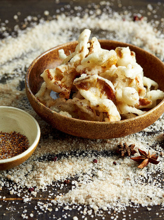 Fried Mushrooms with Salt and Pepper recipe