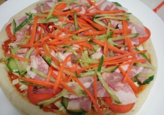 Bacon and Vegetable Pizza recipe