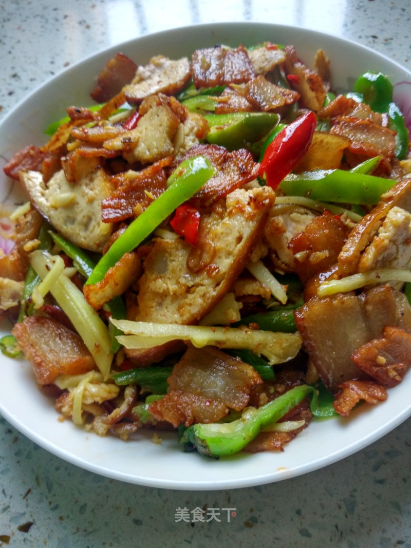 Pork Belly Slices with Green Pepper recipe