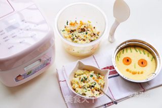 Holiday Baby Meal-vegetable Rice & Egg Custard recipe