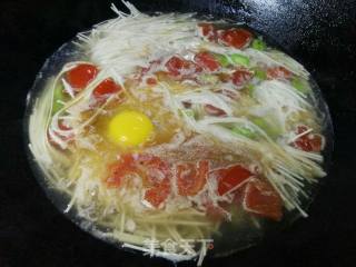 Tomato Bean Rice Egg Noodle recipe