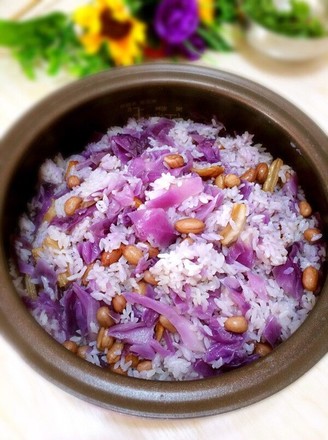 Braised Rice with Purple Cabbage