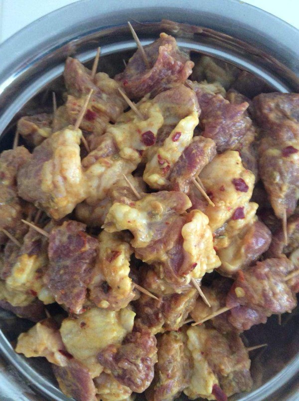 Xinjiang Curry Meat Skewers recipe