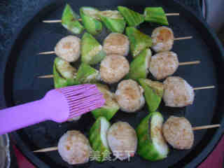 Loofah Meatball Skewers with Shacha Sauce recipe