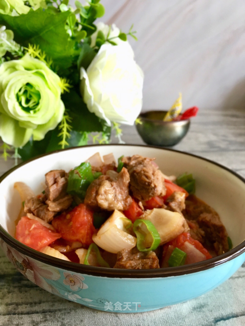 "meat, Meat Dishes" Stir-fried Beef with Onion and Tomato recipe