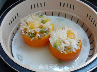 Steamed Rice with Orange Sausage recipe