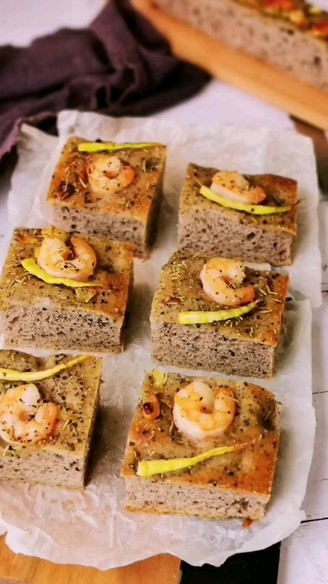 Asparagus and Shrimp Focaccia recipe