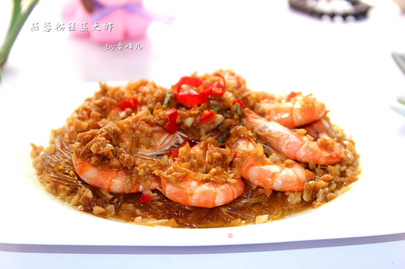 #铁犬烧饭就是香# Steamed Sea Prawns with Garlic Vermicelli recipe