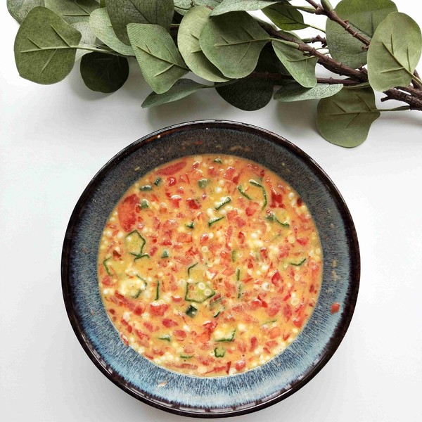 Tomato Okra Egg Pancake recipe