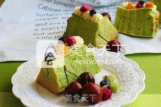 #aca烤明星大赛# Spinach Cheese Chiffon Cake recipe