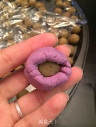 Purple Sweet Potato and Chestnut Glutinous Rice Balls (with Chestnut Ficus Filling) recipe